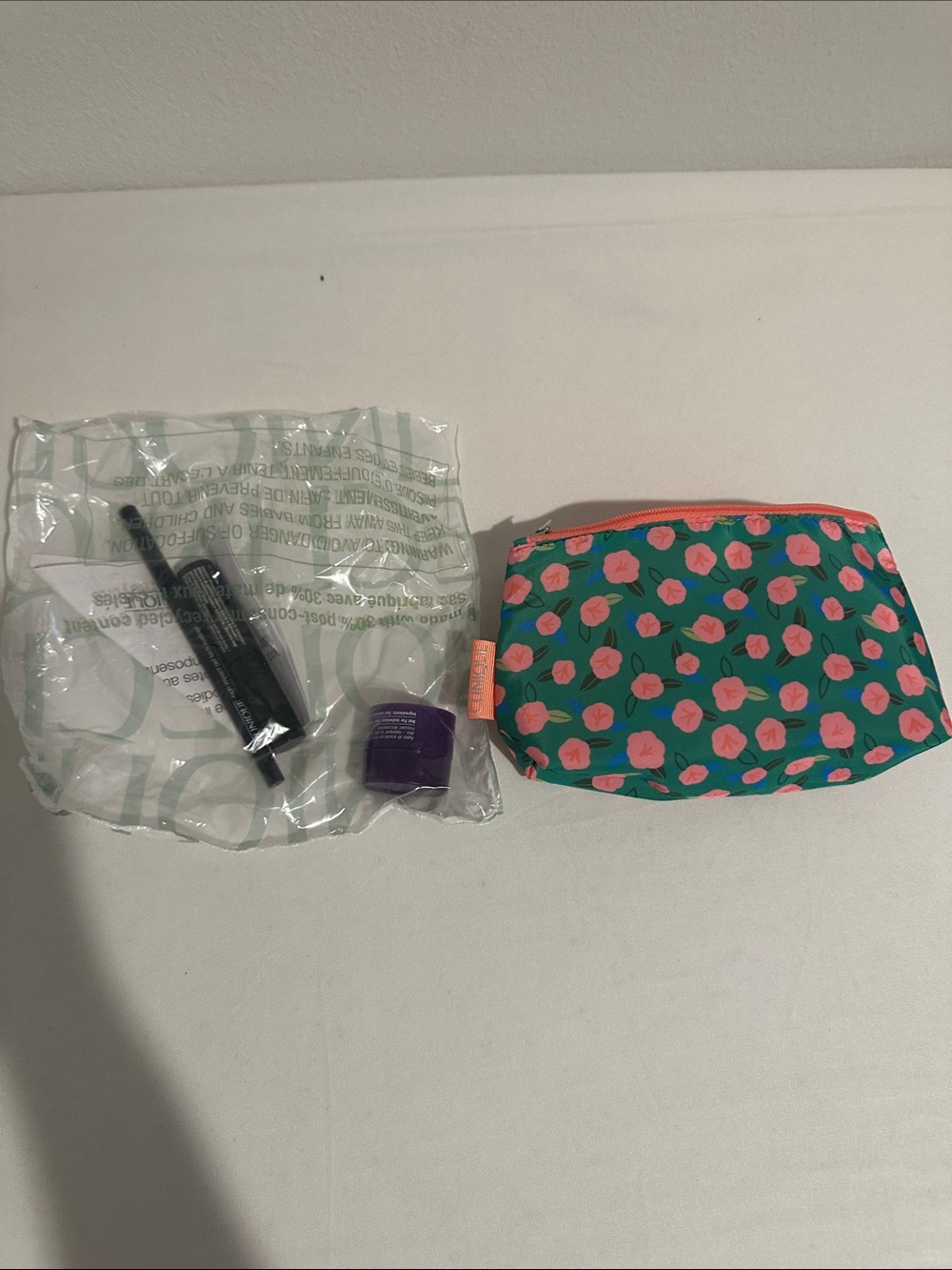 Clinique Green Floral Phone Case with Pink Accents